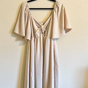 Pinkblush Textured Dot Front Tie Maternity Dress